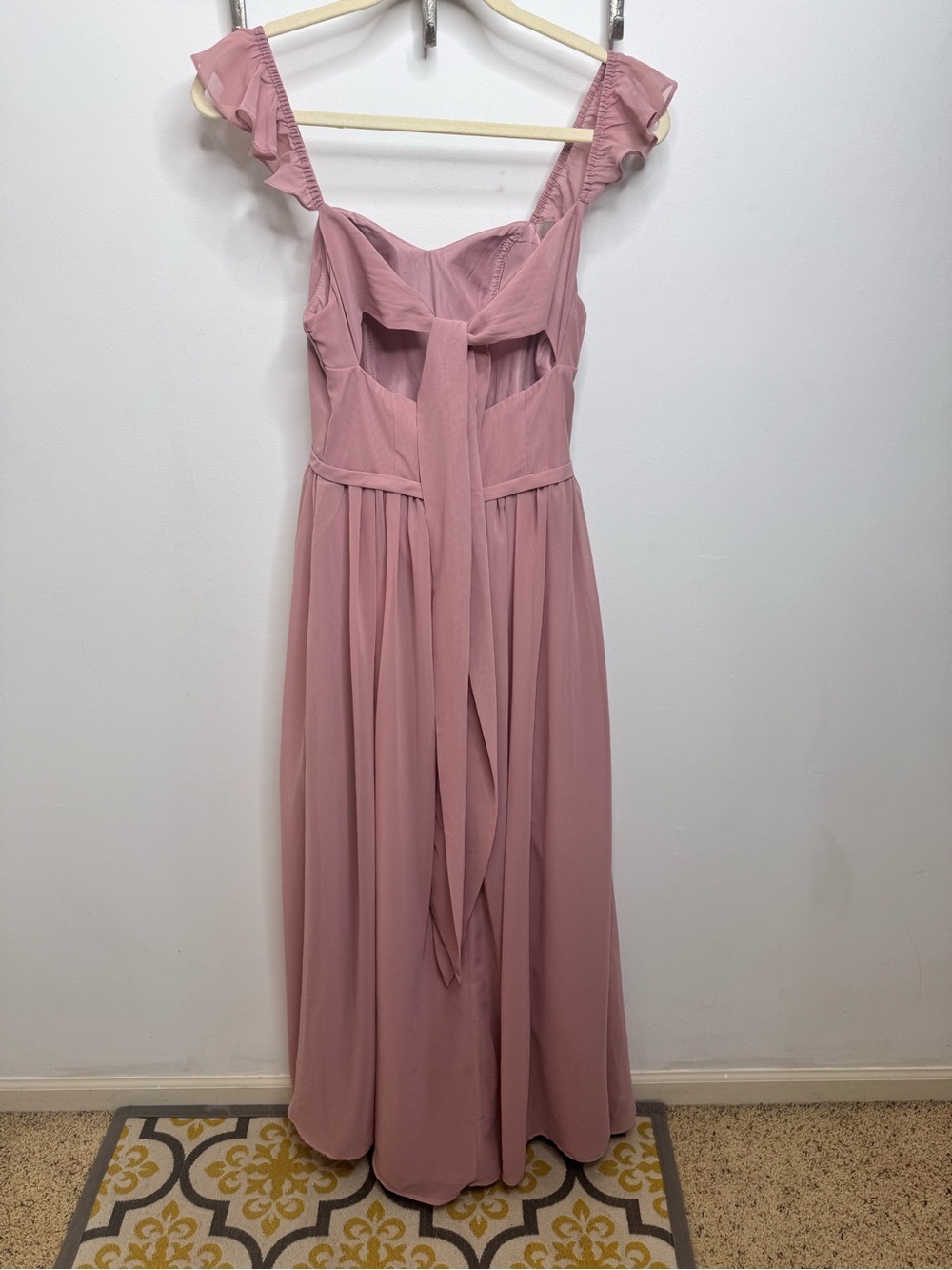 Azazie Everett Dusty Rose Chiffon Dress - Picture 5 of 9